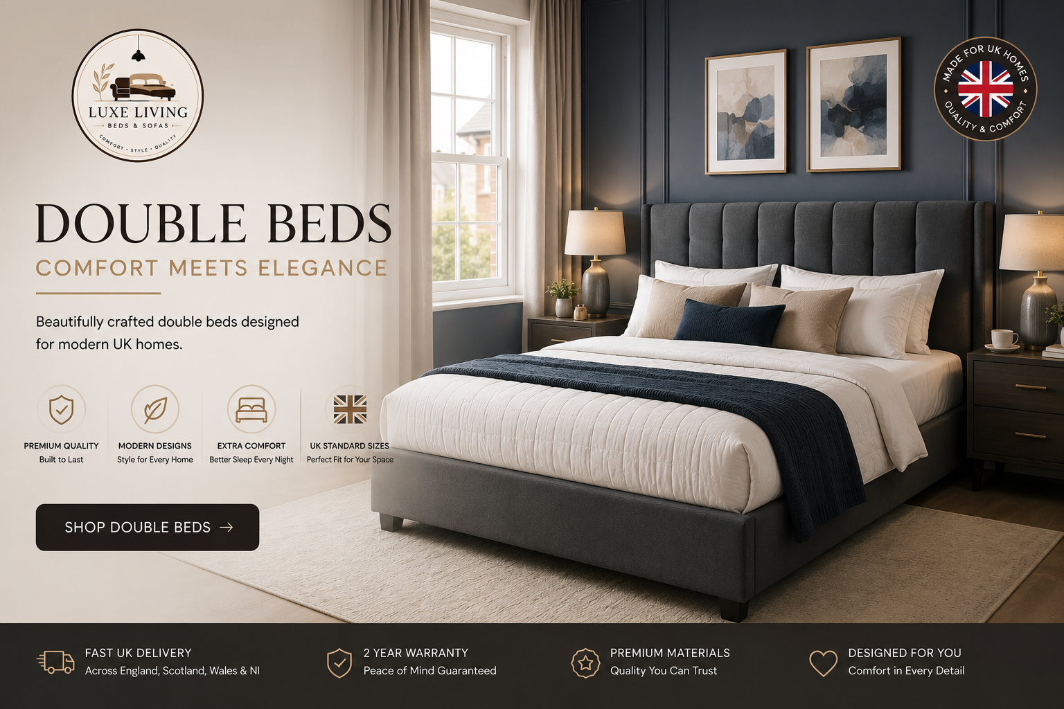 Modern Upholstered Double Beds