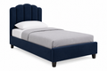 Luxe Living Kids Upholstered Single Bed – Navy Blue Velvet