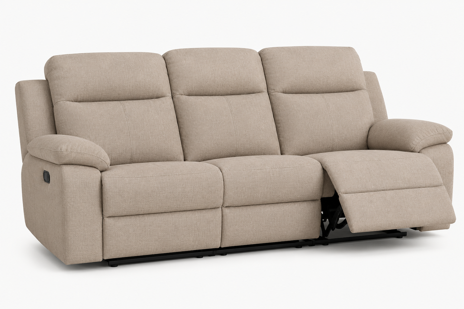 Luxe Living Premium 3 Seater Fabric Recliner Sofa – Beige