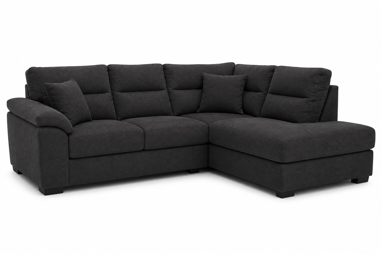 Luxe Living Premium Dark Charcoal Fabric Corner Sofa