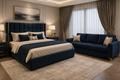 Luxe Living Luxury Bedroom Set with 3 Seater Sofa – Navy Blue